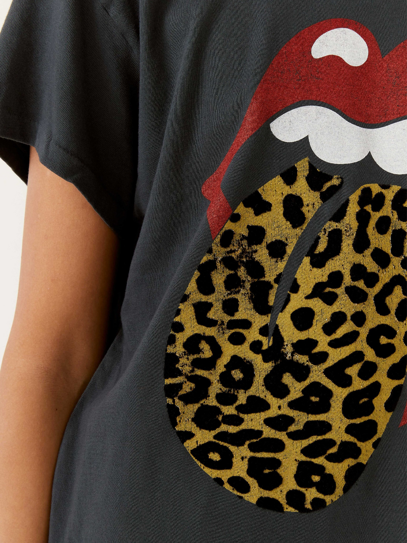 Rolling Stones Flocked Leopard Tongue Tour Tee