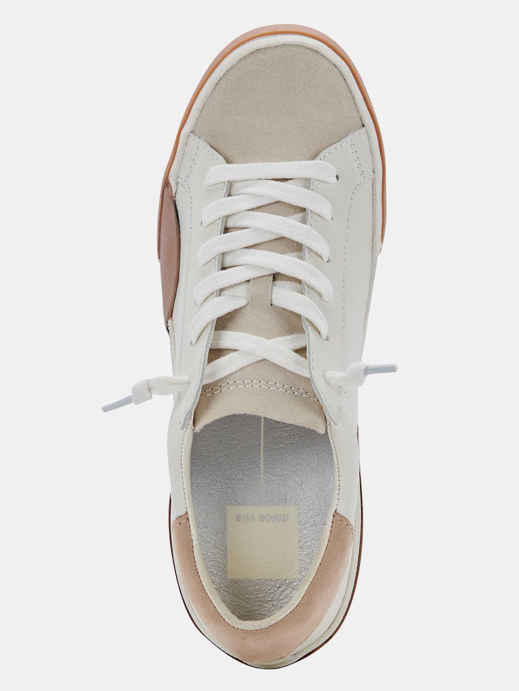 Zina White Tan Sneakers