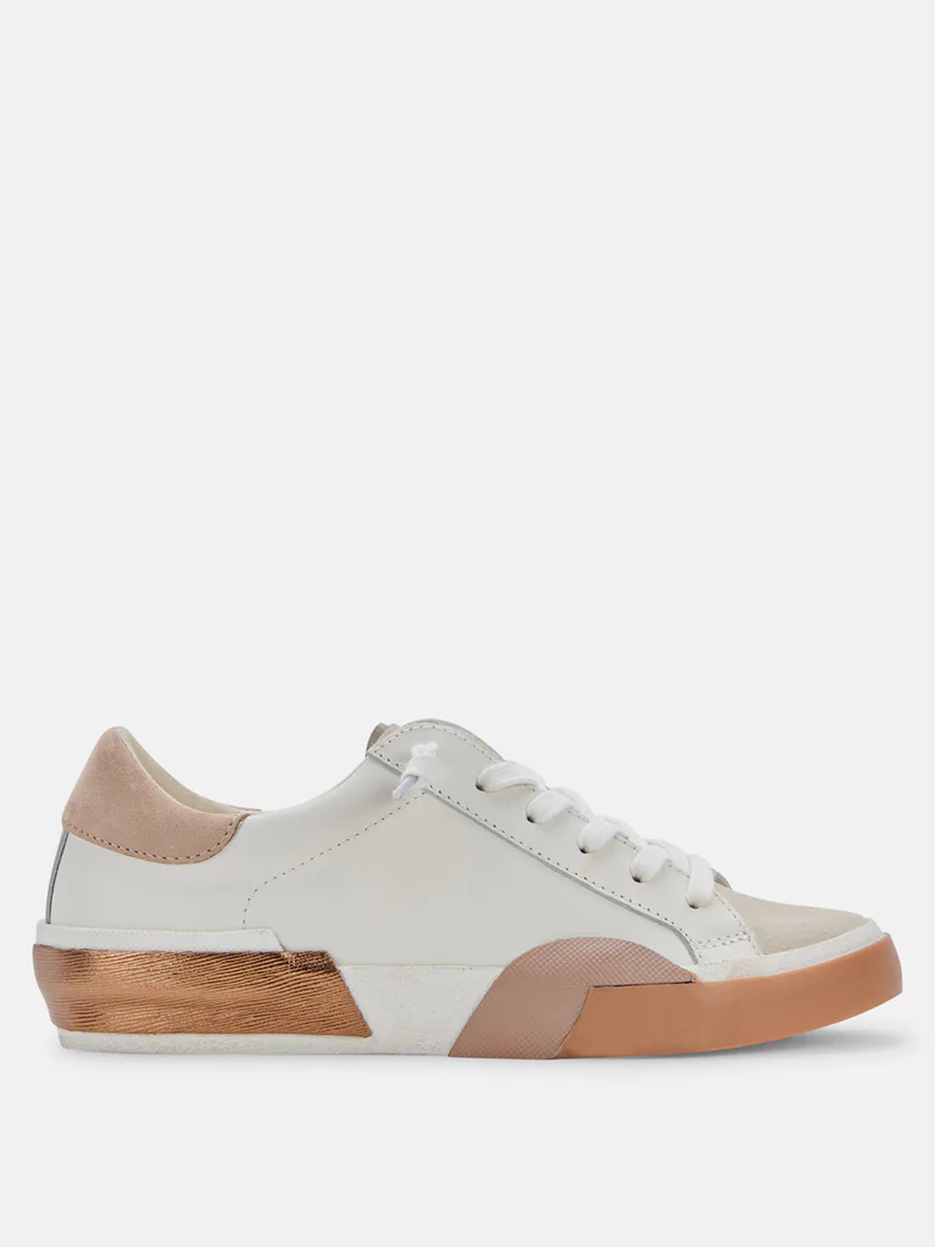 Zina White Tan Sneakers